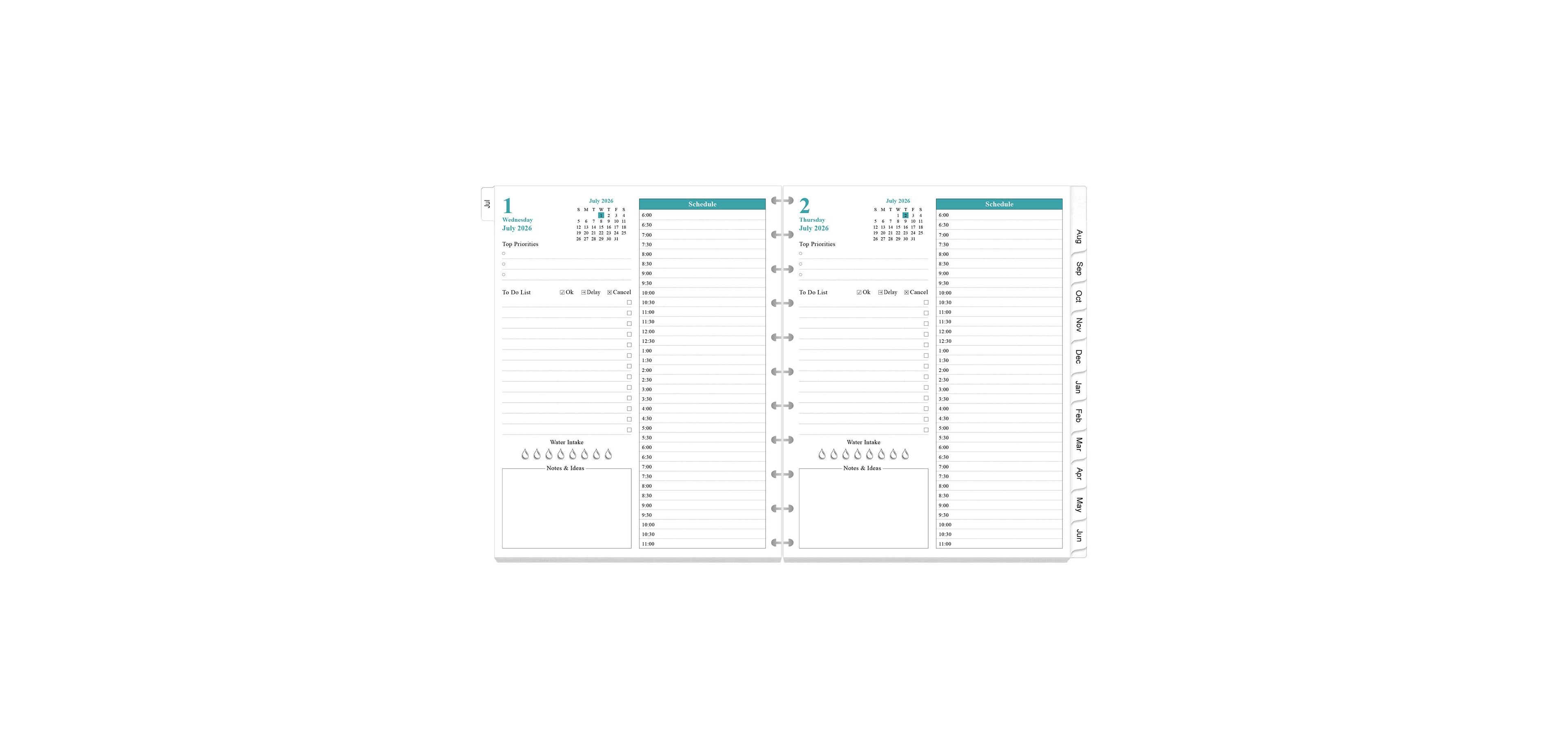 Danrong Planner Refills For A5 Binder Daily Monthly Prioritized To Do List Appointment Schedule Notes