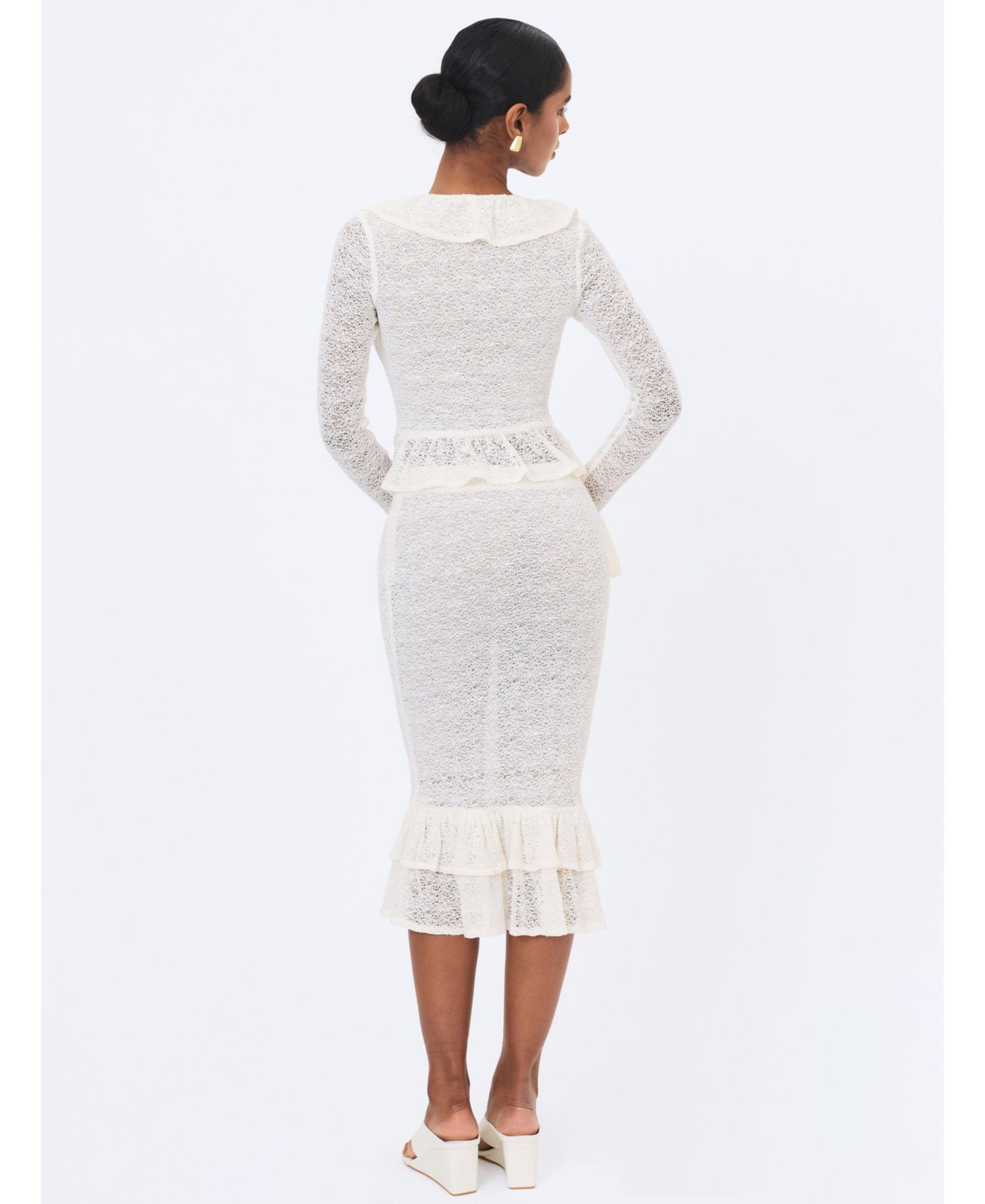 Women's Urvi Crochet Ruffled Midi Skirt