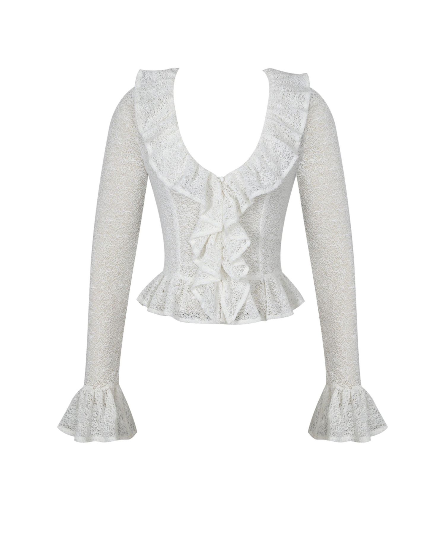 Women's Urva V-Neck Ruffle Flared-Sleeve Blouse