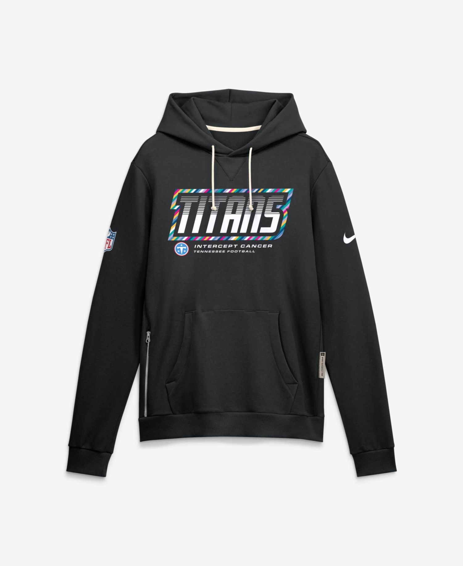 Men's Black Tennessee Titans 2026 NFL Cruical Catch Sideline Dri-Fit Pullover Hoodie