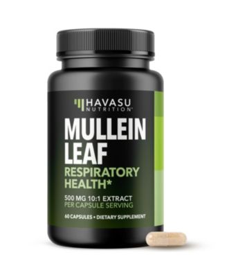 Mullein Leaf Capsules | 500mg Mullein Leaf Extract | Herbal Supplement | 60 Capsules