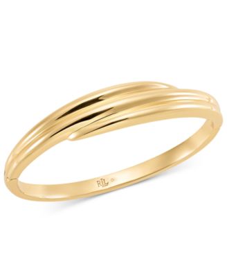 Women's Gold-Tone Mixed Metal Puffy Bangle Bracelet