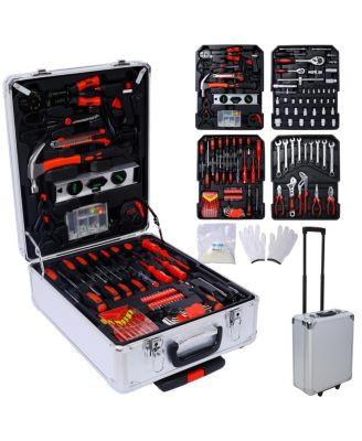 899pcs Home Repair Tool Set with 4-Drawer Rolling Storage Case
