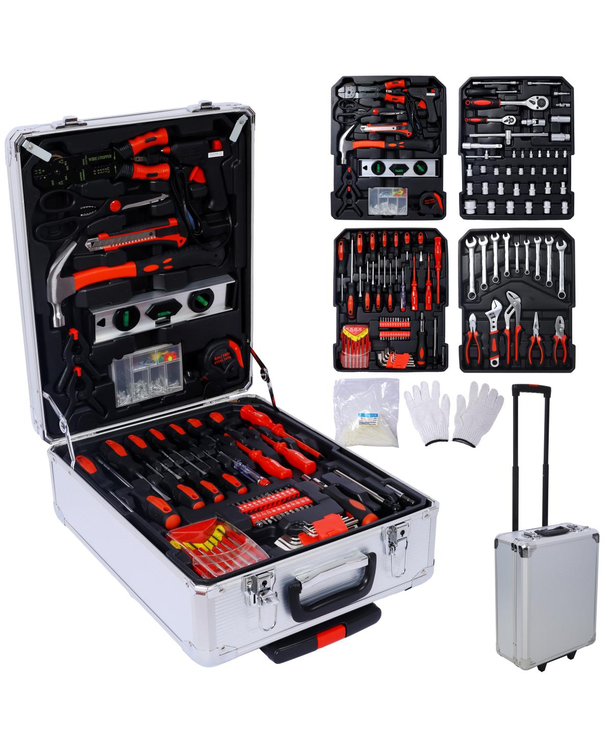 Streamdale Furniture 899pcs Home Repair Tool Set with 4-Drawer Rolling Storage Case