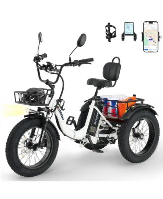 Electric Tricycle for Adults, 750W(Peak 1350W) Motor, 48V13Ah Battery, 20"x4" Folding Fat Tire 3-Wheel Electric Trike, 20MPH, Hydraulic Brakes