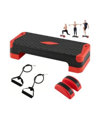 3-in-1 Aerobic Step Platform Set with Risers and Balance Trainers, 660-lb Static