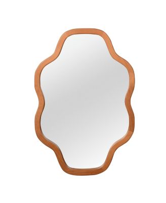 20x30 Inch Cloud Shape Solid Wood Frame Decorative Mirror Irregular Wooden Framed Vanity Mirror Rustic Farmhouse Accent Mirror