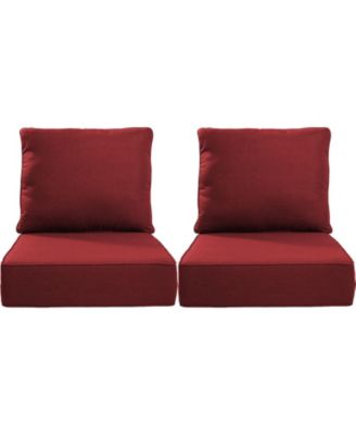 24"x24"x6" Patio Thick Cushions and Pillows Set - Deep Seat Indoor/Outdoor Water and Fade Resistant
