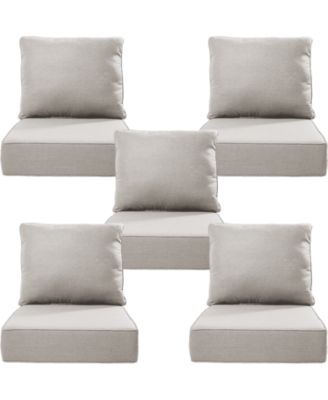 24"x24"x6" Patio Thick Cushions and Pillows Set - Deep Seat Indoor/Outdoor Water and Fade Resistant