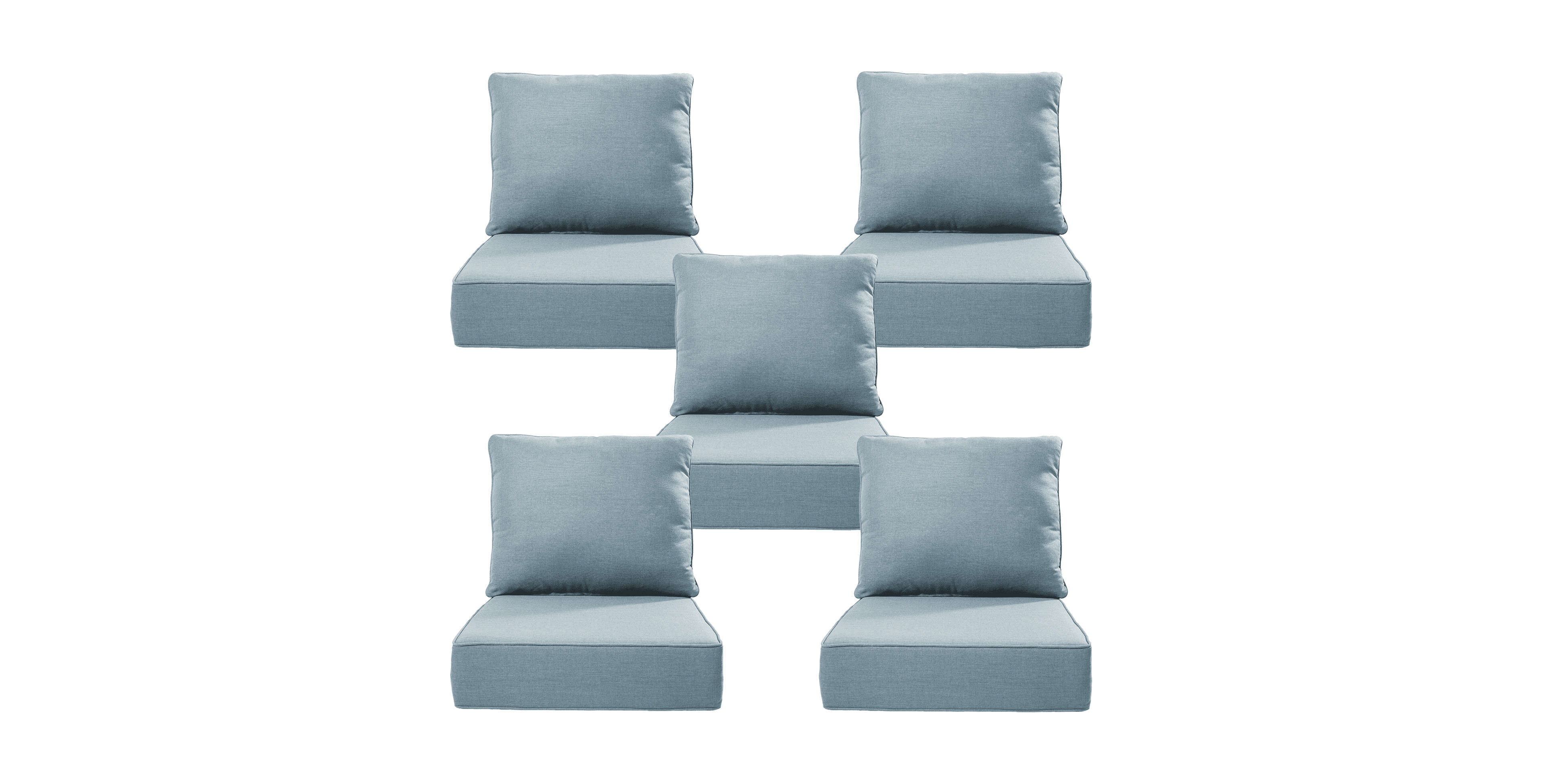 Bellefurn 24"x24"x6" Patio Thick Cushions and Pillows Set