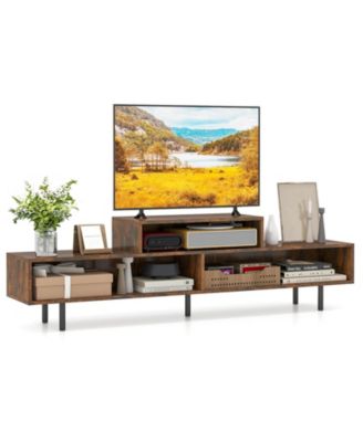 3 Cubby TV Stand for TVs up to 70 in Entertainment Center with Open Storage Compartments