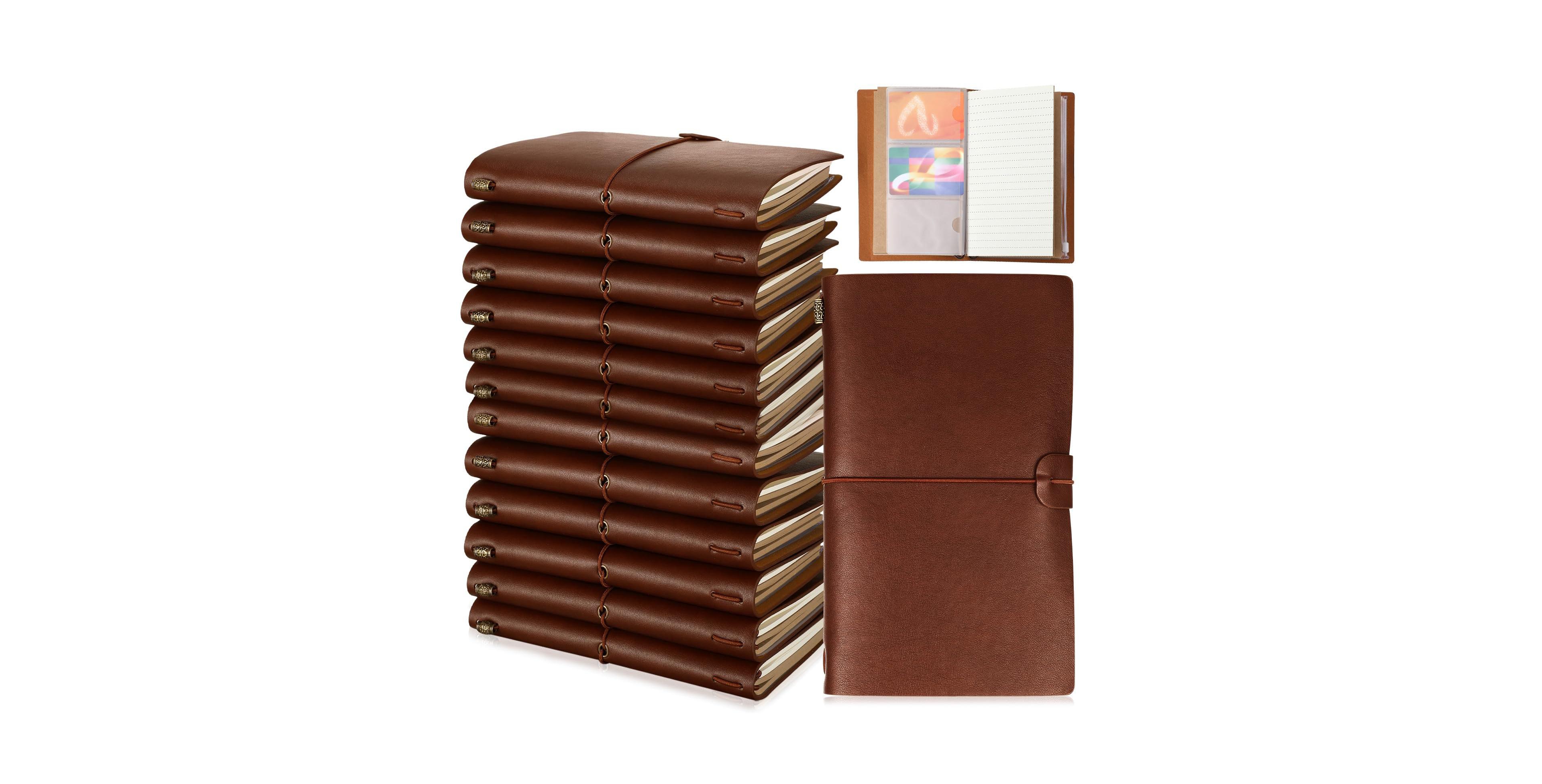 Danrong 12 Bulk Pu Leather Lined Travel Journals For Coworker Staff Team