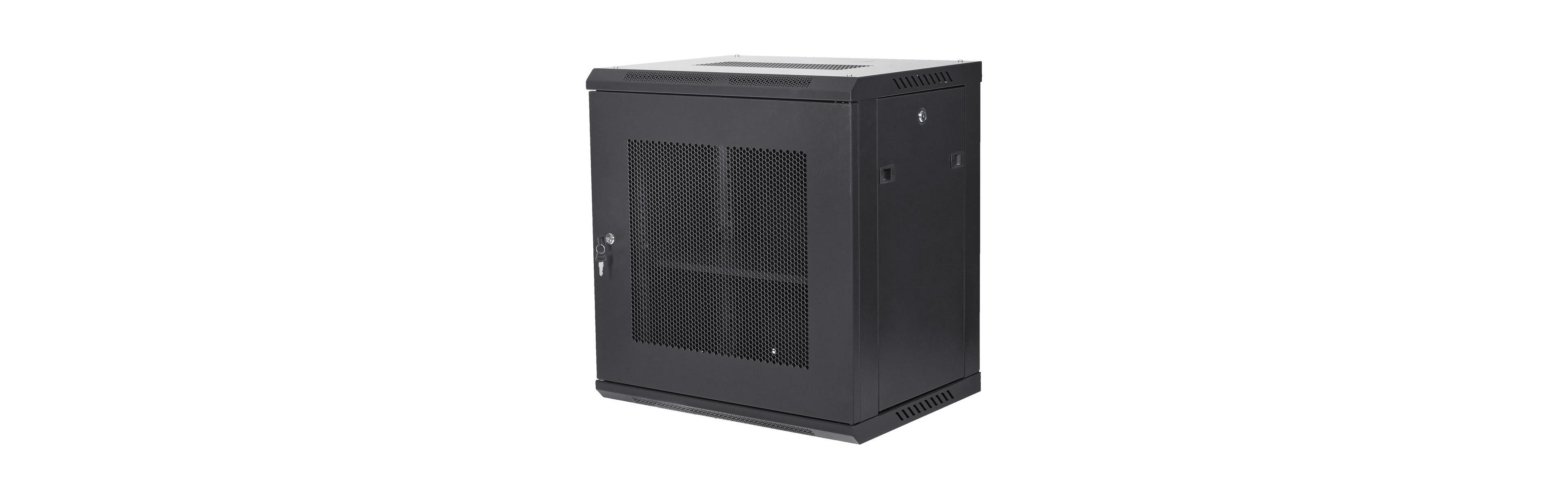 Bestcore 12U Wall Mount Network Server Cabinet 15.5 in Deep Rack Enclosure 200 lbs Load Locking Glass Door