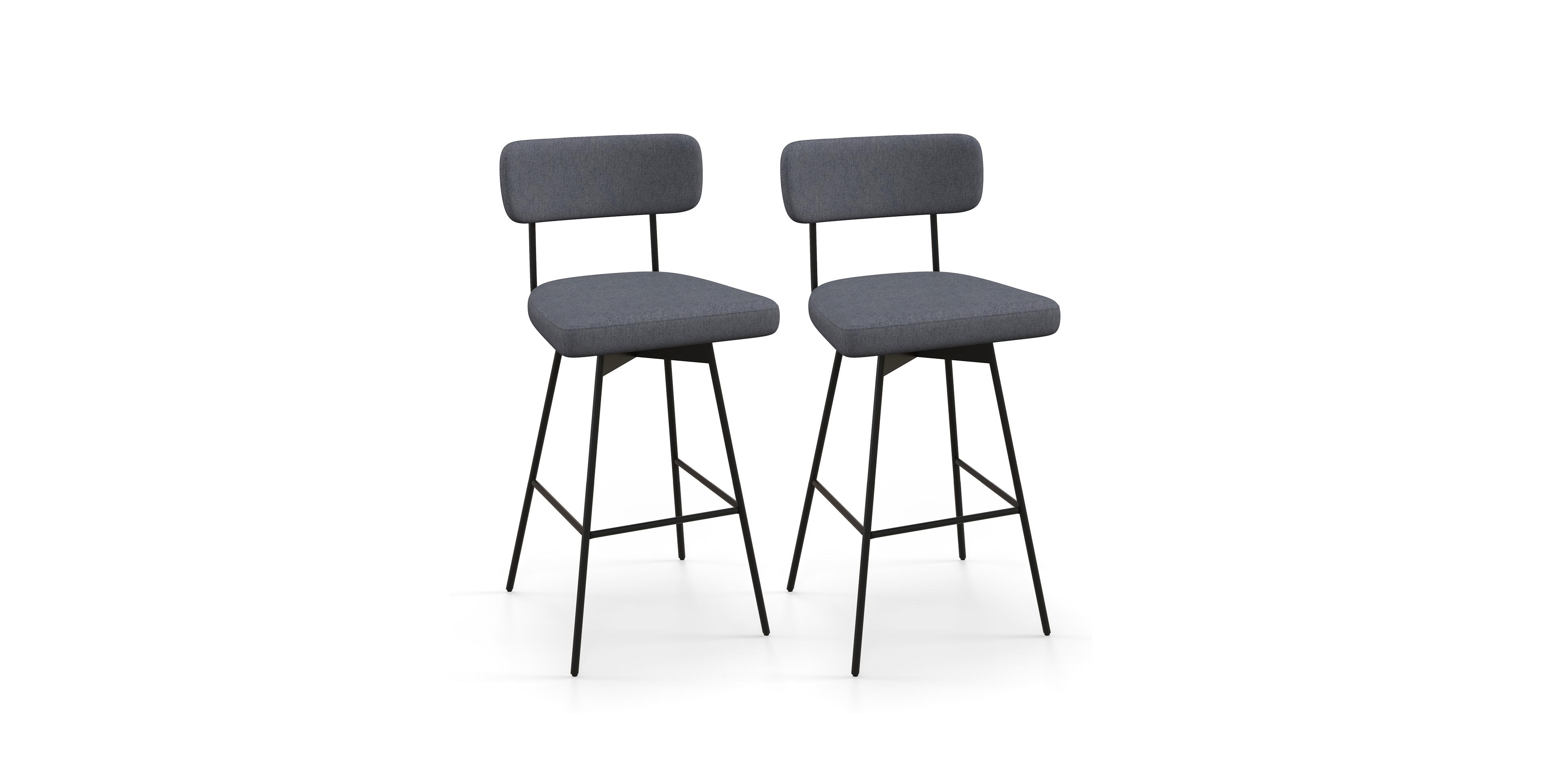 Mecale 29 in Counter Height Upholstered Swivel Bar Stool Set of 2