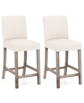 Counter Height Bar Stools Set of 2 with Back and Footrest