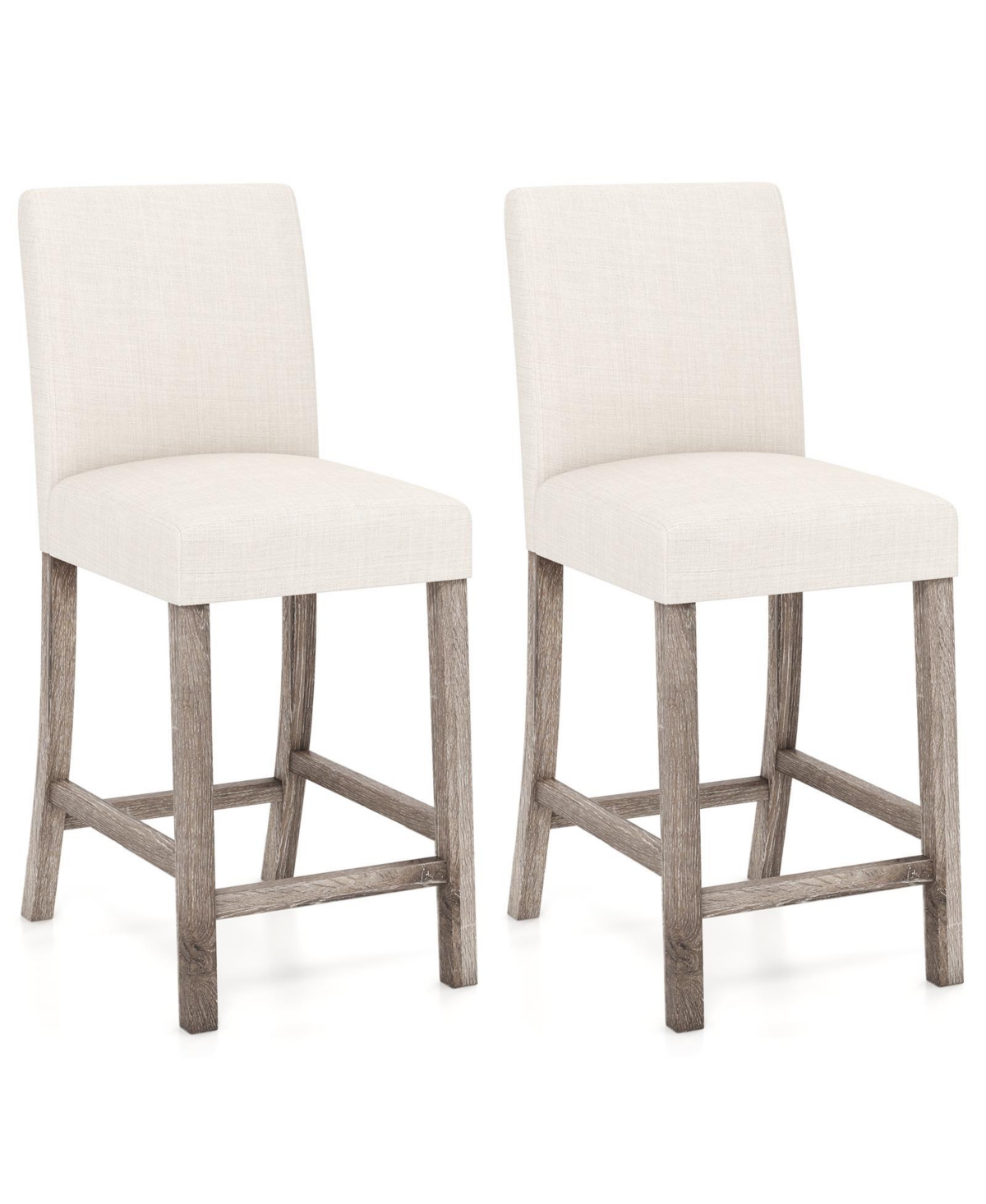 Mecale Counter Height Bar Stools Set of 2 with Back and Footrest