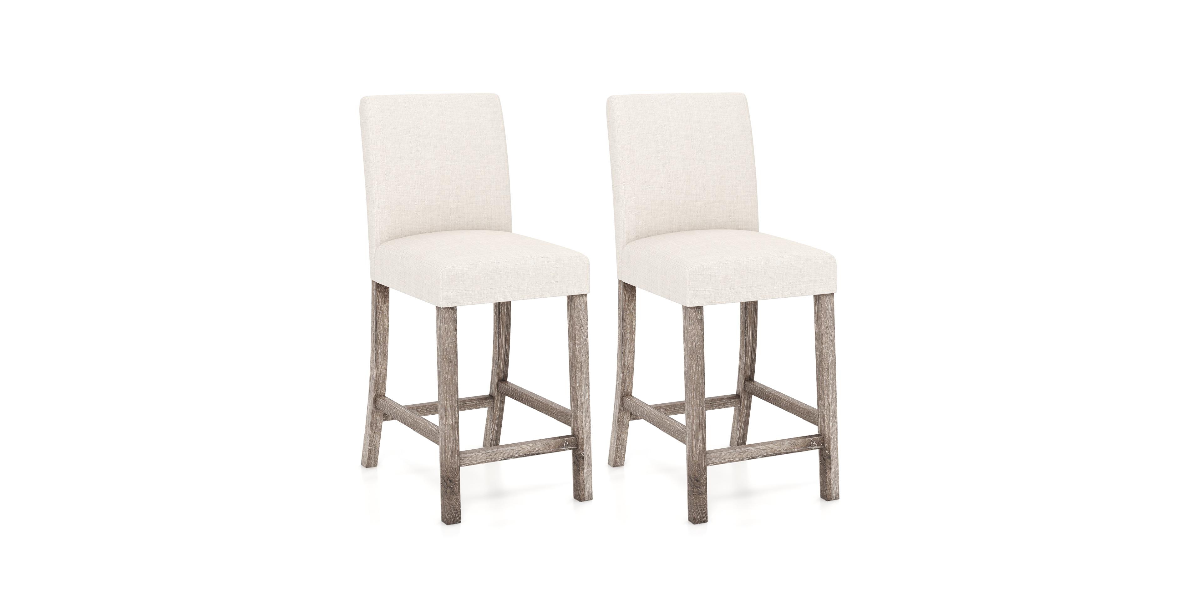 Mecale Counter Height Bar Stools Set of 2 with Back and Footrest