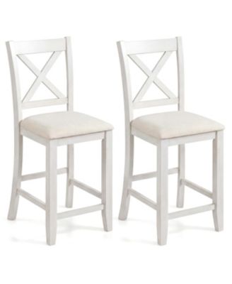 Modern Farmhouse Counter Height Stools with Footrest and Cushion