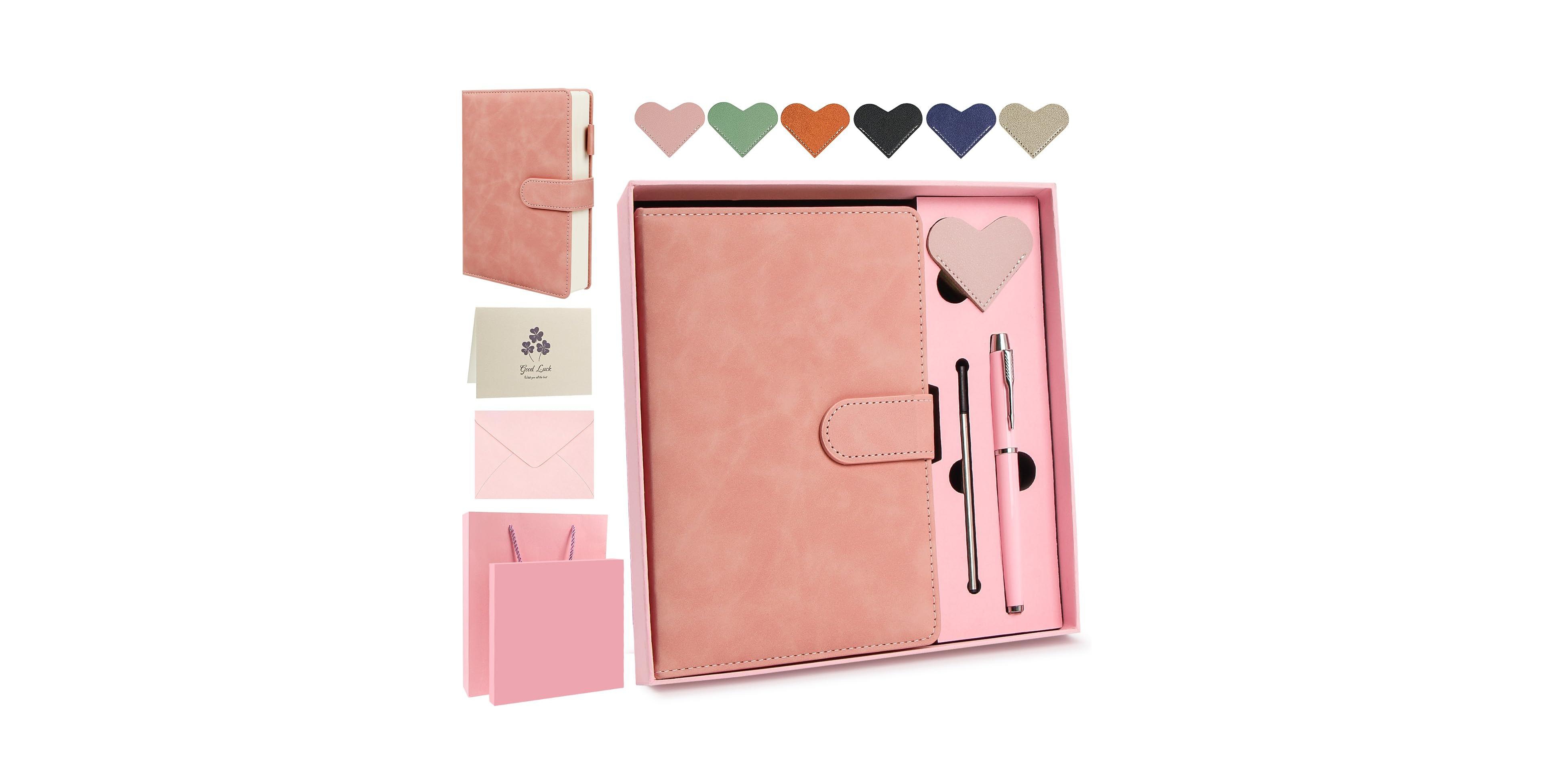 Danrong A5 Faux Leather Hardcover Journal Gift Set With Pen Bookmarks Gift Box And Bag
