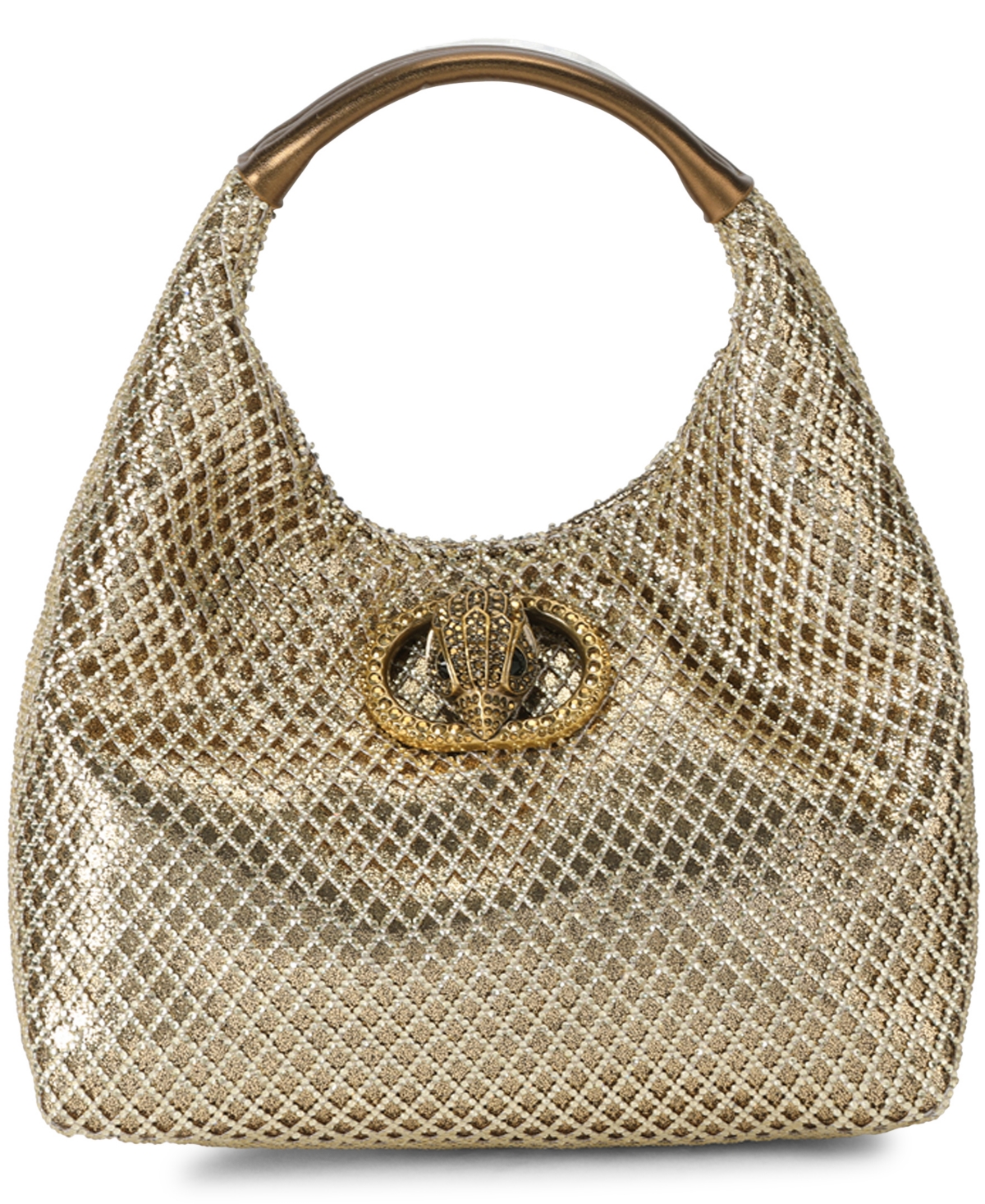 Kurt Geiger Small Chelsea Slouch Embellished Hobo Handbag In Gold