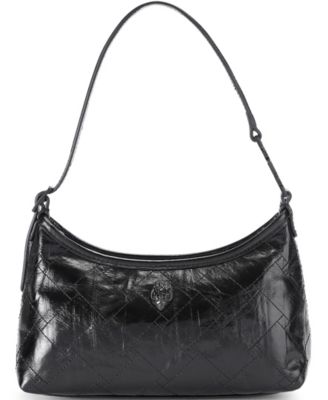 Small Sling Quilted Crinkle Leather Shoulder Bag