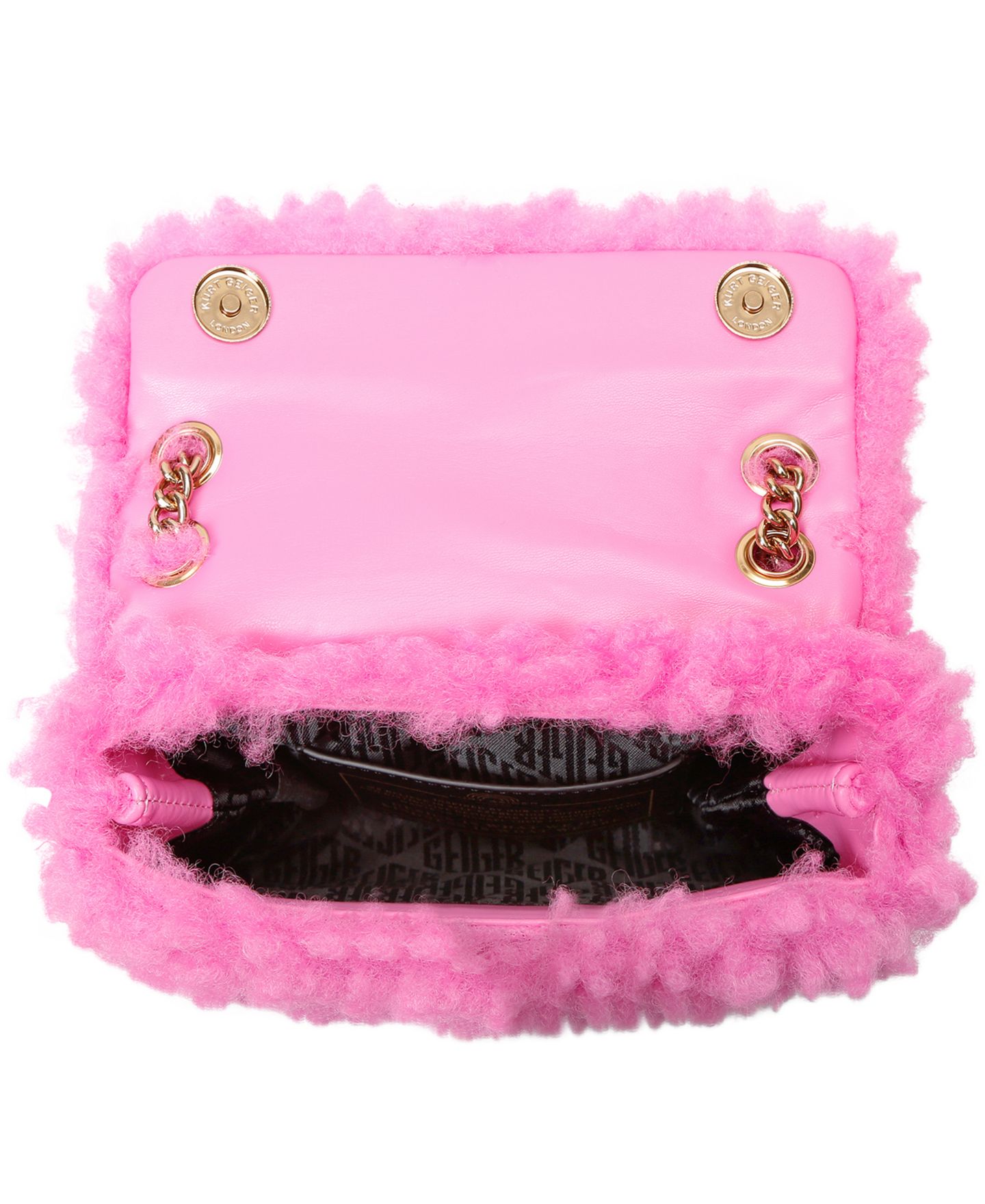 Женская сумка Kurt Geiger London Mini Kensington Faux Fur Crossbody, цвет: Розовый — фото 4