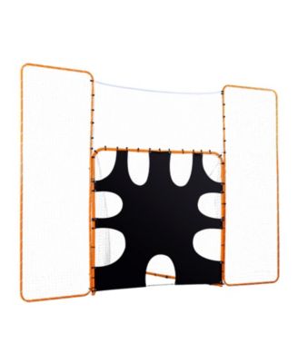 12 by 9 Foot 3 in 1 Lacrosse Goal with Backstop Target and Folding Steel Frame