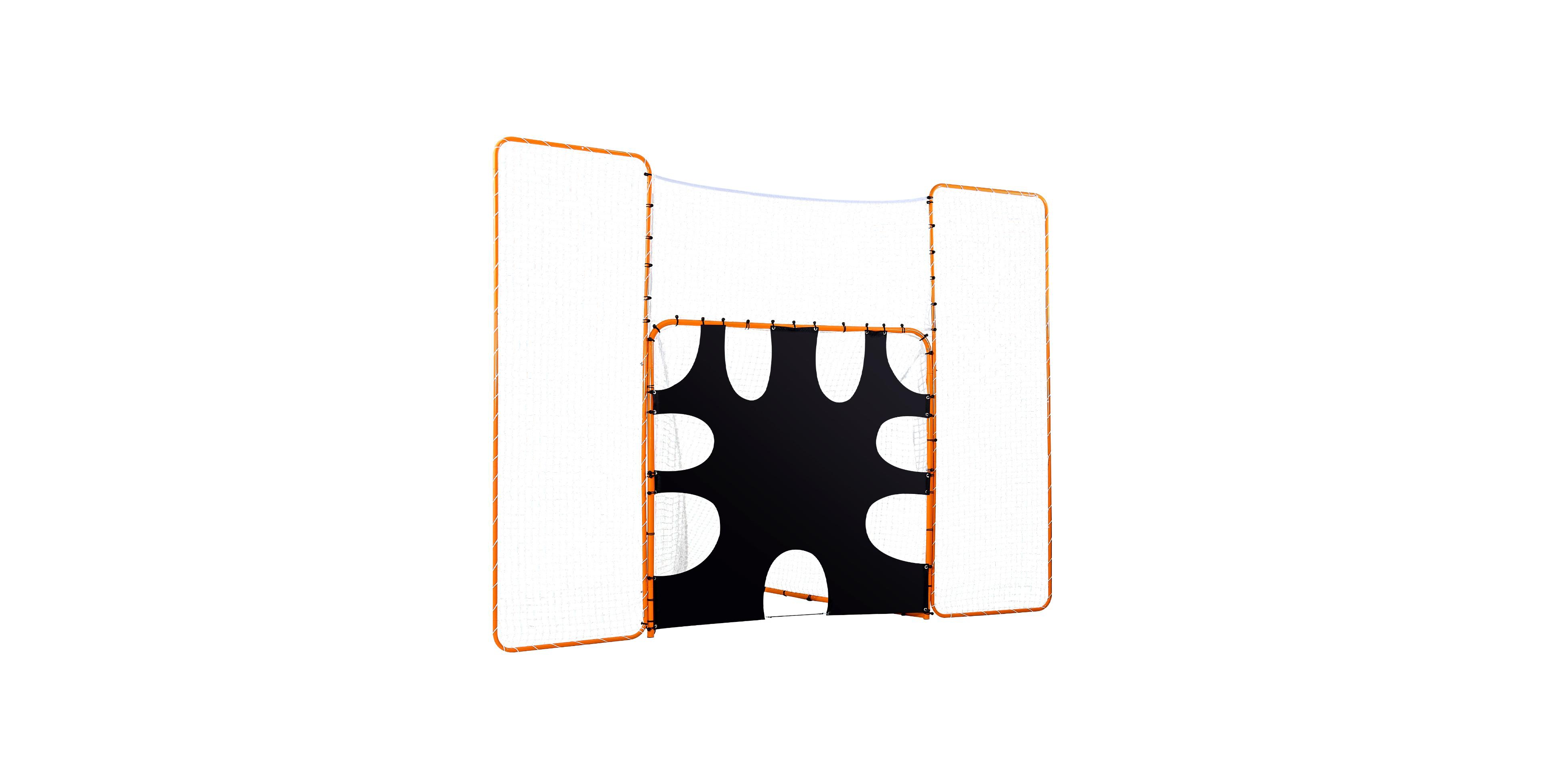 Sugift 12 by 9 Foot 3 in 1 Lacrosse Goal with Backstop Target and Folding Steel Frame