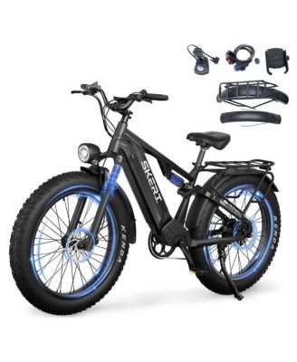 Electric Scooter Bike for Adults, 26"x4" Fat Tire Full Suspension E-Mountain Bicycle,750W (Peak 1200) Motor 48V 20Ah 7-Speed