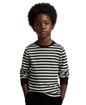 Boys' 2T-7 Waffle-Knit Striped Cotton T-Shirt