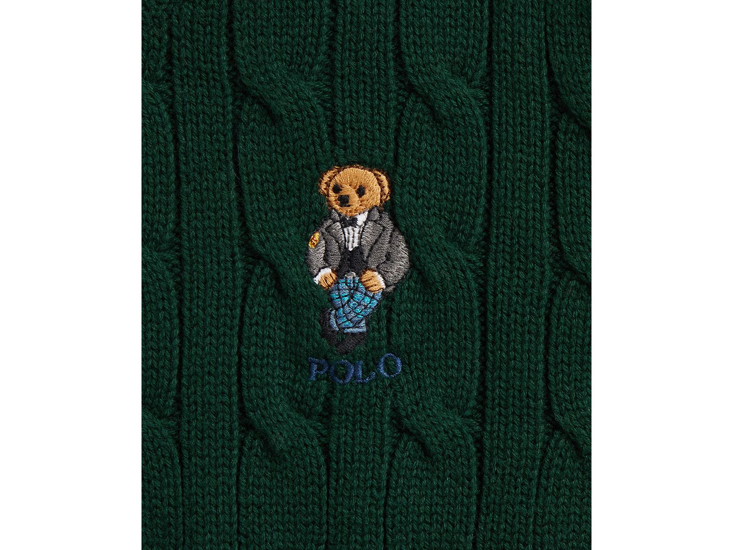 Свитер Polo Ralph Lauren Polo Bear Cable-Knit Crewneck Sweater для мальчиков, цвет: Зелёный — фото 6
