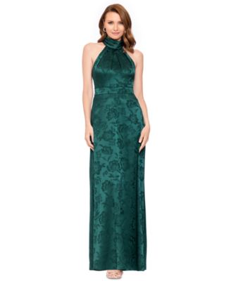 Women's Floral Mock Neck Long Gown