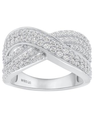 Lab-Grown Diamond Infinity Crossover Ring (1 ct. t.w.) in Sterling Silver