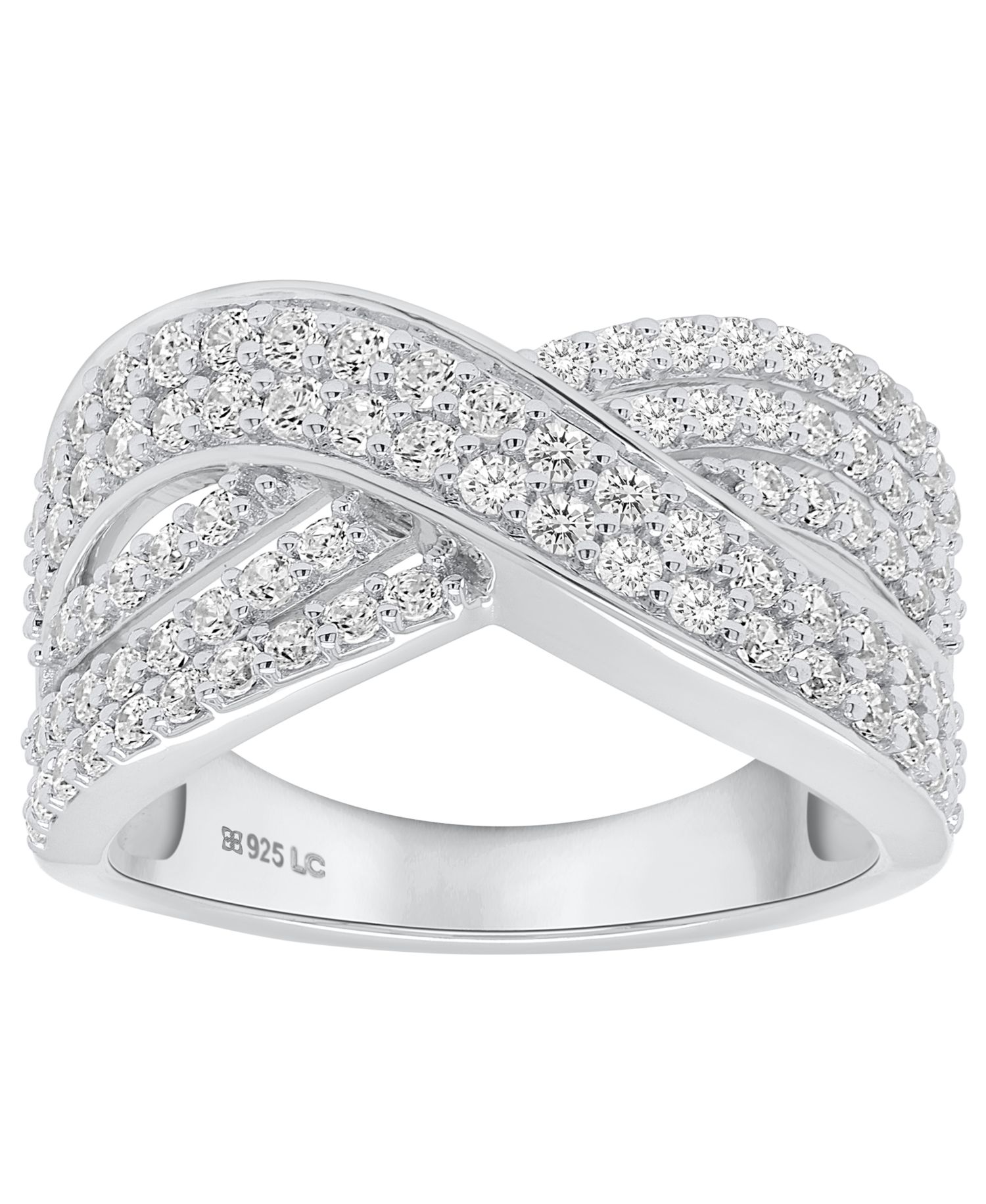 Lab-Grown Diamond Infinity Crossover Ring (1 ct. t.w.) in Sterling Silver