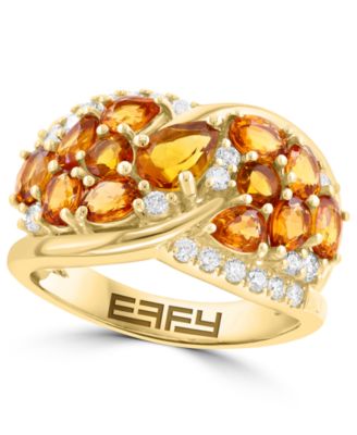 Citrine and Diamond Ring (2-7/8 ct. t.w. Citrine and 3/8 ct. t.w. Diamond) in 14k Yellow Gold
