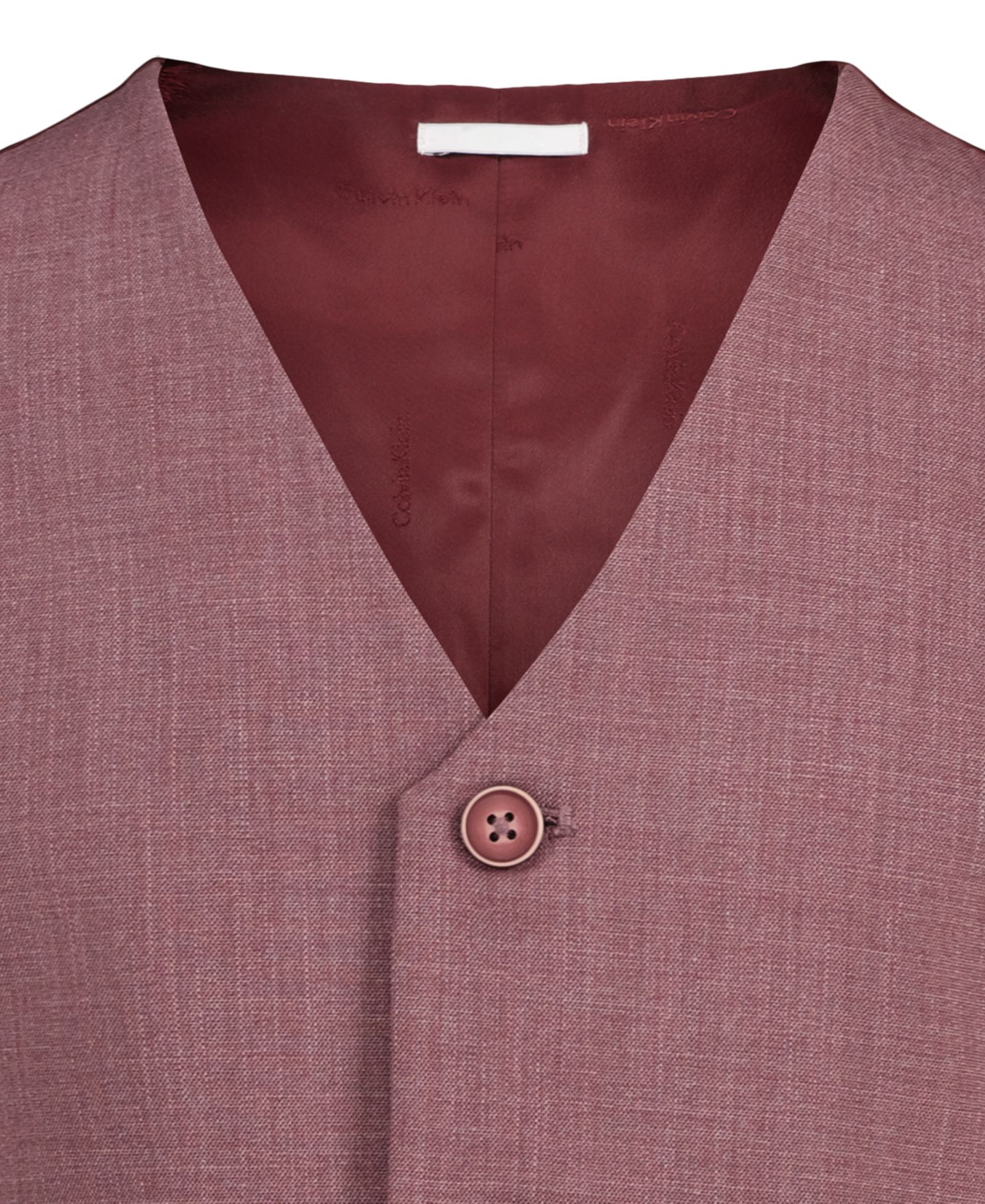 Мужской жилет Calvin Klein Sharkskin Stretch Single-Breasted Vest, цвет: Бордовый — фото 3