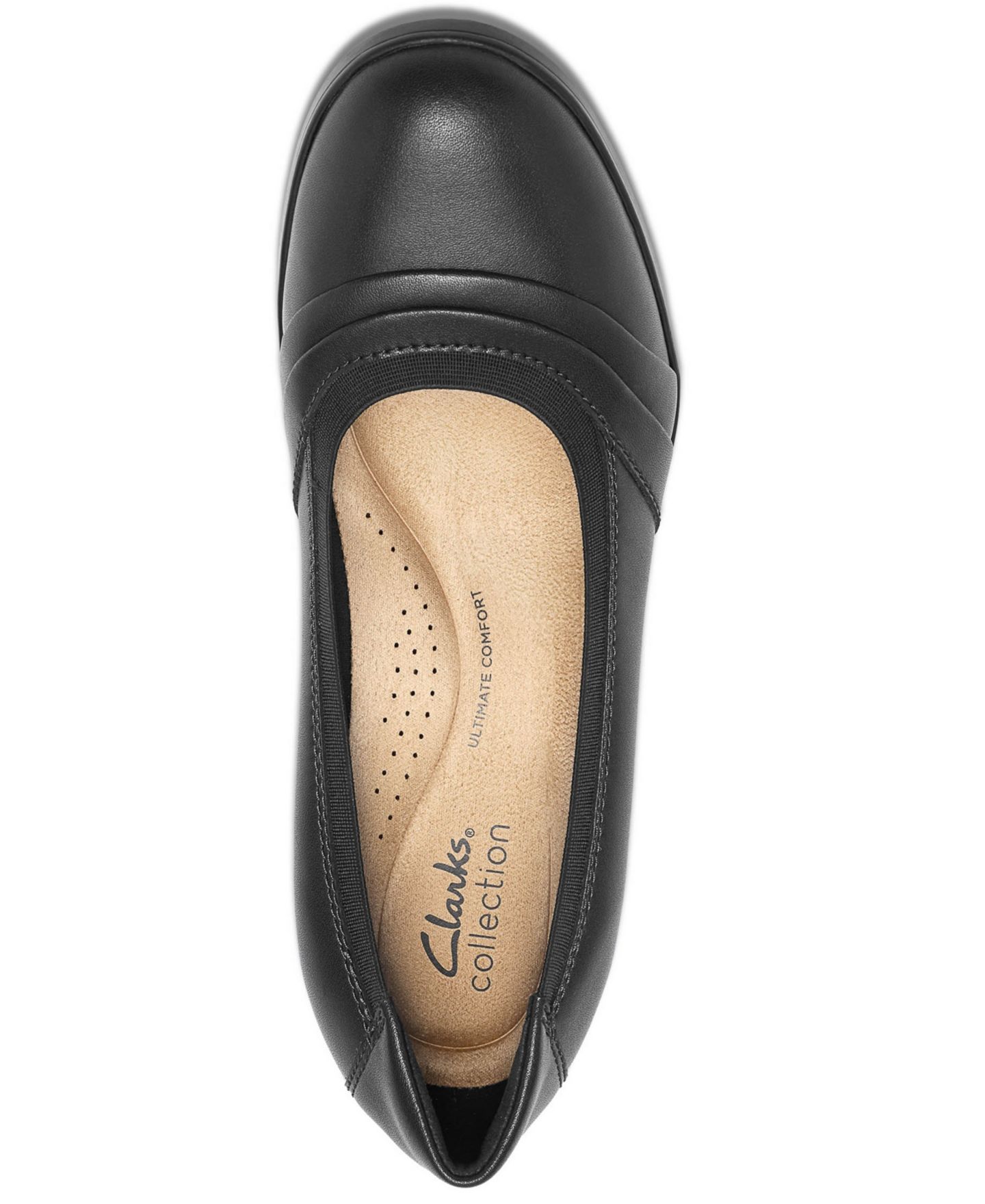 Женские туфли Clarks Emily 2 Gracie Block Heel Round Toe Leather Pumps, цвет: Чёрный кожаный — фото 4