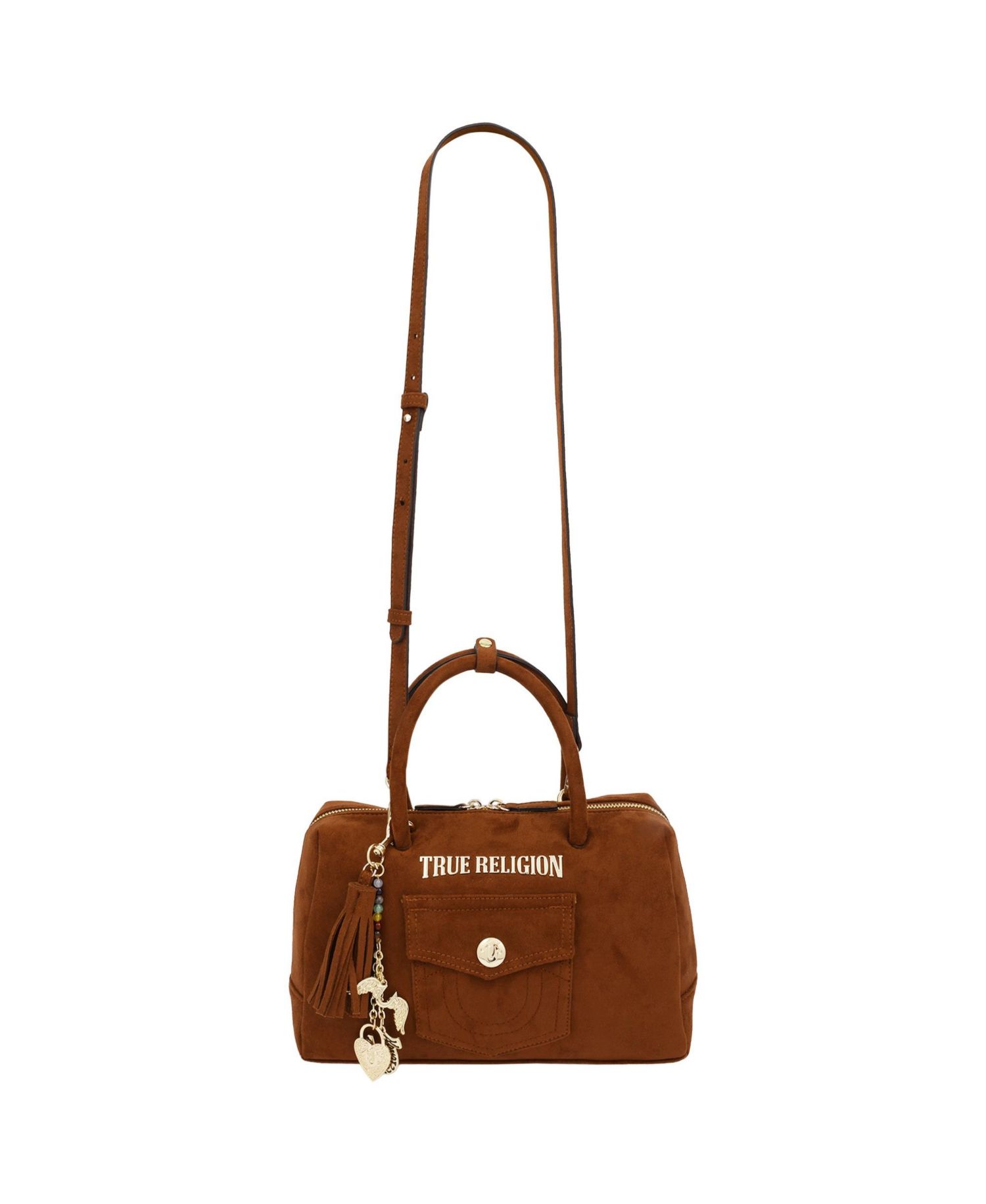 Logo Lock Top Handle Adjustable Crossbody Bag