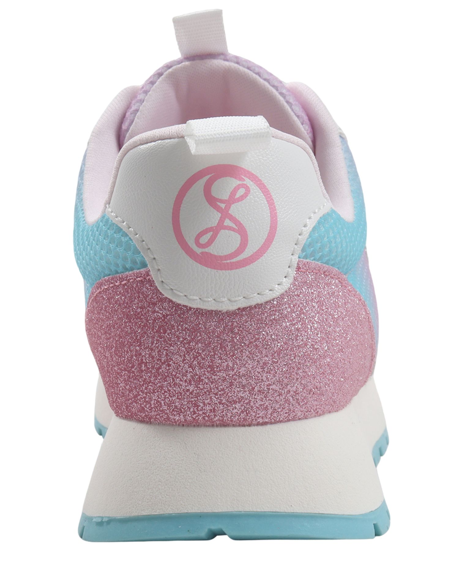 Girls' Rosa Wide Glitter Logo Lace-Up Sneakers