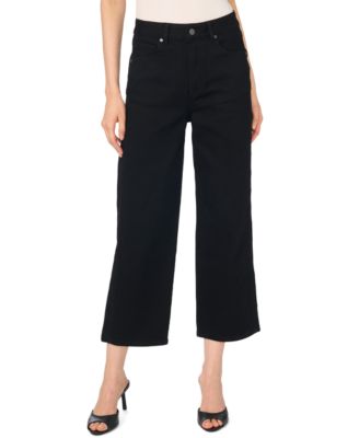 Women's High-Waisted Scallop-Detail Straight Jeans