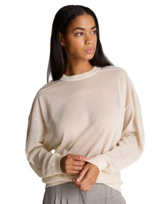 Women's Oversized-Sheer Crewneck Sweatshirt