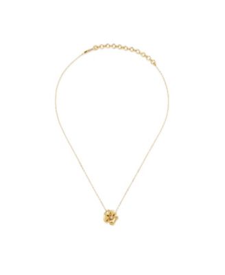 Lulu Flower Pendant Necklace in Gold and Crystals