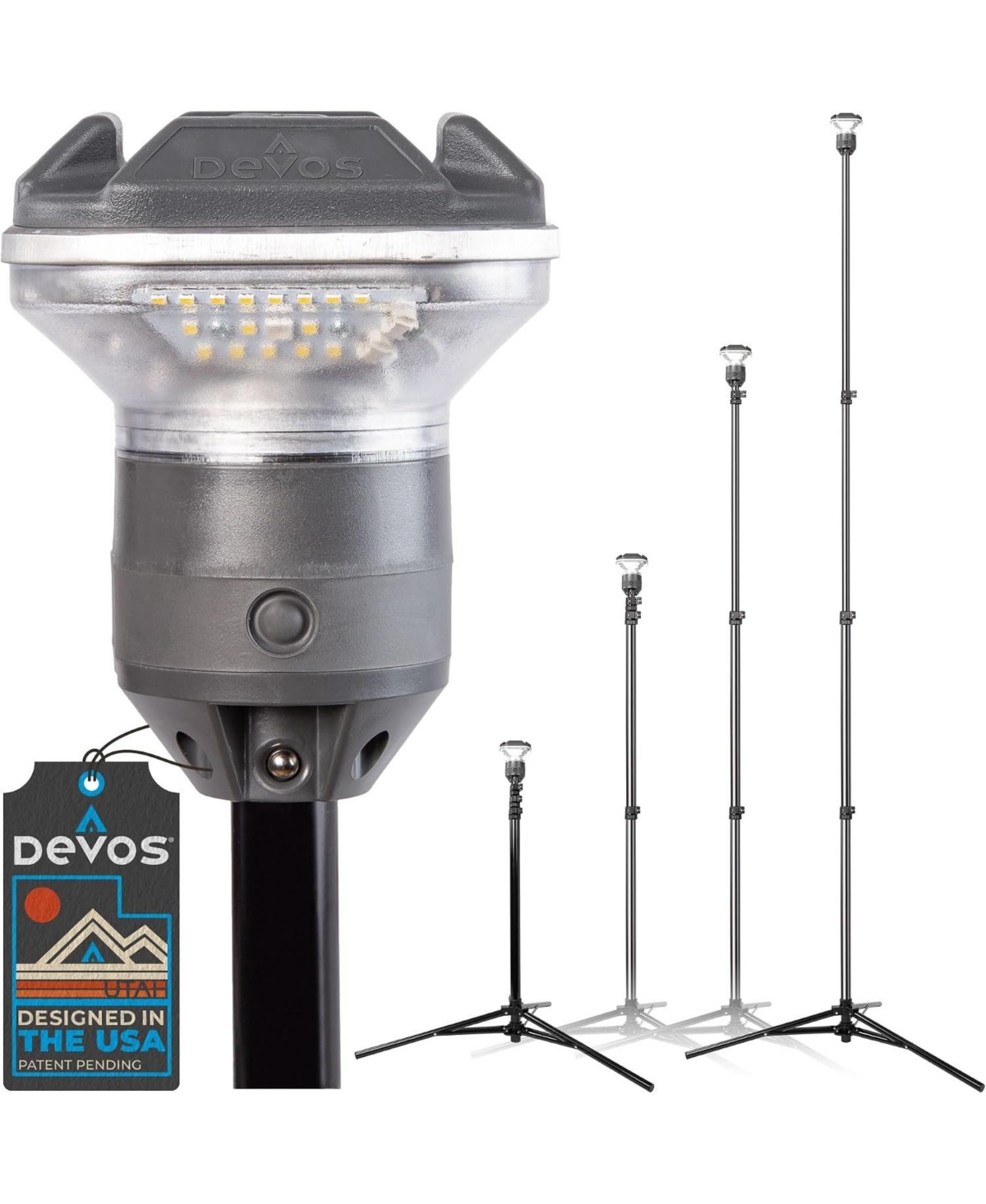 Devos - LightRanger 1200 High-Power Rechargeable Led Lantern with Telescoping Pole, Tripod, Carry Bag