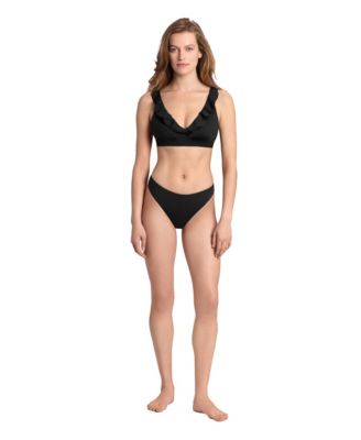 Ruffle Underwire Bra and Mid Rise Bottoms