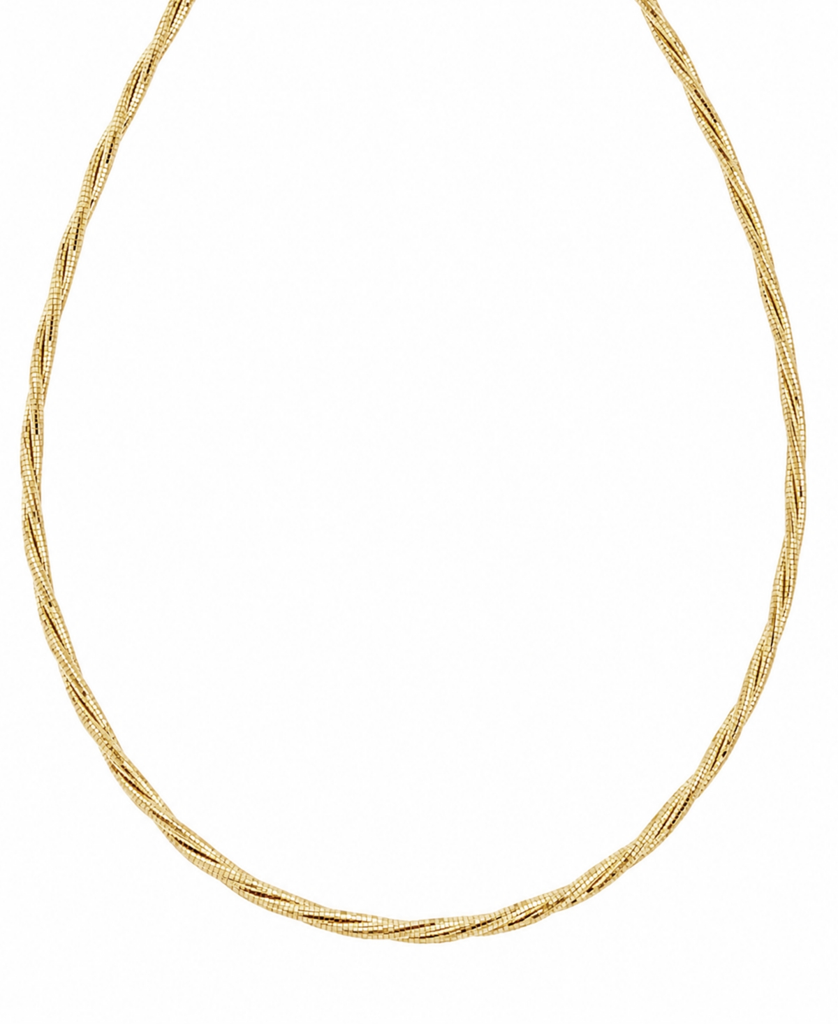 And Now This Silver Plated or 18k Gold Plated Brass Twisted Snake Chain Necklace - Gold