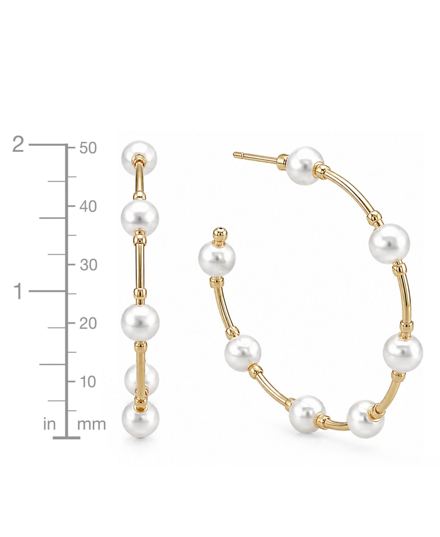 Imitation Pearl C Hoop Earring