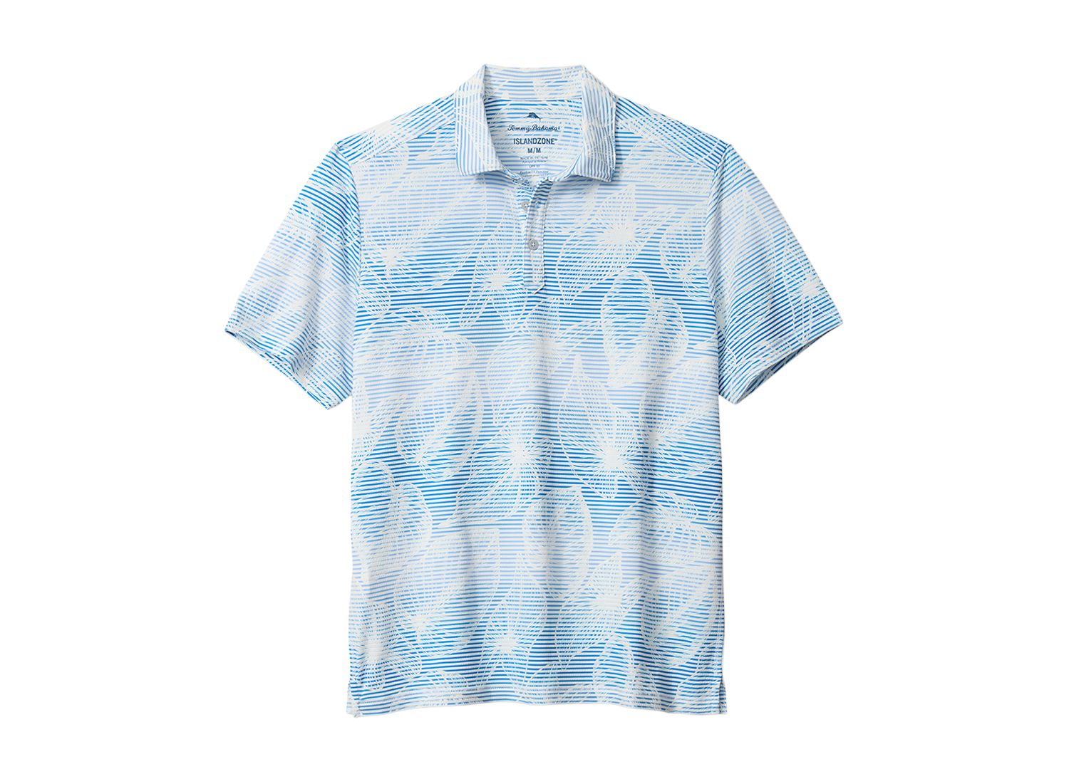 Men's Costa Wave Island Fade Striped Polo Shirt with Marlin Embroidery