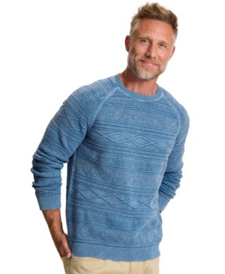 Women's Sun-Soaked Long-Sleeve Crewneck Textured Mixed Stitch Sweater