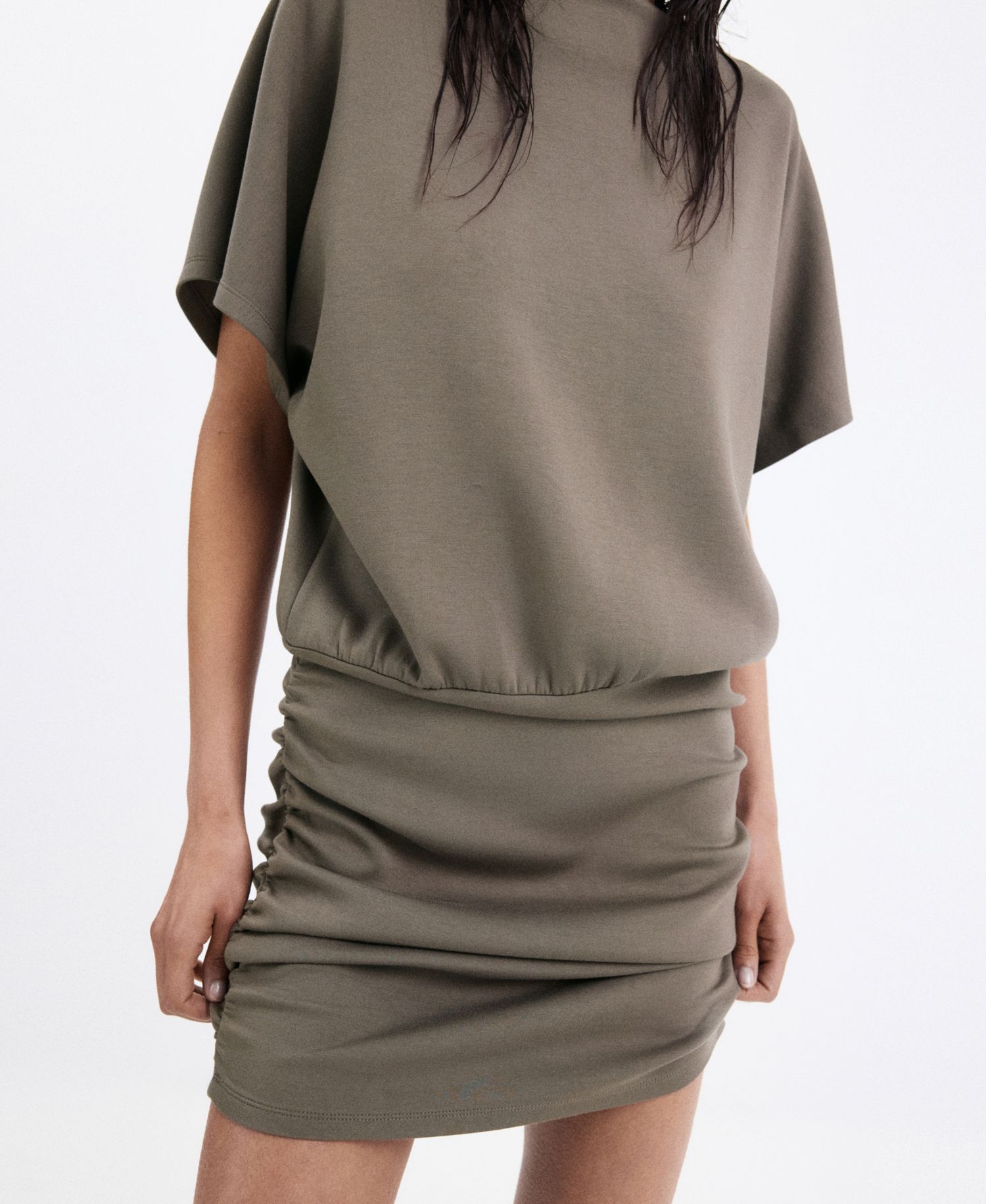 Women's Drape-Detail Mini Body-Con Dress