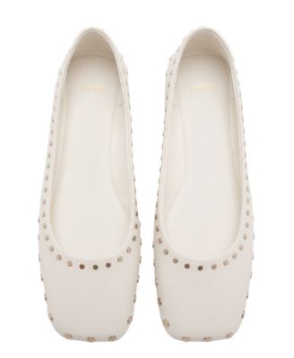Women's Studded Square-Toe Ballet Flats